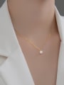 thumb 925 Sterling Silver Imitation Pearl Minimalist Necklace 1