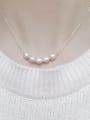 thumb Brass Freshwater Pearl Oval Minimalist Necklace 0