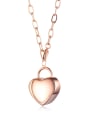 thumb Titanium Smooth Heart Pendants Necklace 3