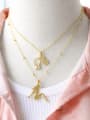 thumb Brass Cubic Zirconia Girl Trend Necklace 1