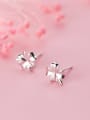 thumb 925 Sterling Silver Smooth Flower Minimalist Stud Earring 1