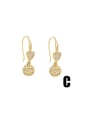 thumb Brass Cubic Zirconia Rainbow Minimalist Hook Earring 3