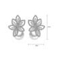 thumb Copper Cubic Zirconia Flower Dainty Stud Earring 2