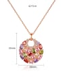 thumb Copper Cubic Zirconia Luxury Multi Color Round Pendant  Necklace 3