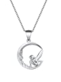 thumb 925 Sterling Silver Cubic Zirconia Angel Minimalist Necklace 0