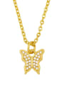 thumb Brass Cubic Zirconia Butterfly Vintage Necklace 0