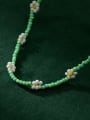 thumb 925 Sterling Silver Flower Minimalist Beaded Necklace 2