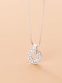 thumb 925 Sterling Silver Cubic Zirconia Full Diamond Round Pendant  Necklace 2