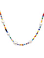 thumb Stainless steel Freshwater Pearl Multi Color Round Bohemia Necklace 2
