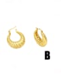 thumb Brass Geometric Hip Hop Huggie Earring 1