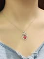 thumb 925 Sterling Silver Cubic Zirconia Heart Cute Necklace 1