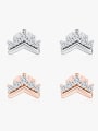 thumb 925 Sterling Silver Cubic Zirconia Triangle Classic Stud Earring 0