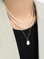 thumb 925 Sterling Silver Freshwater Pearl Irregular Minimalist Necklace 3