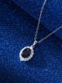 thumb 925 Sterling Silver Cubic Zirconia Geometric Dainty Necklace 0
