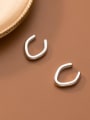 thumb 925 Sterling Silver Geometric Minimalist V-shaped lines  Clip Earring 0
