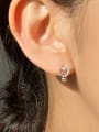 thumb 925 Sterling Silver Bead Heart Minimalist Stud Earring 1