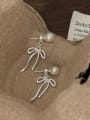 thumb 925 Sterling Silver Bowknot Vintage Stud Earring 0