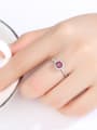 thumb 925 Sterling Silver Round Cubic Zirconia Dainty Band Ring 1