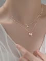 thumb 925 Sterling Silver Butterfly Minimalist Multi Strand Necklace 1