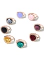 thumb Copper Cubic Zirconia Multi Color Water Drop Minimalist Band Ring 0