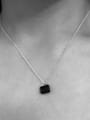 thumb 925 Sterling Silver Black Zirconium Lock Necklaces 1