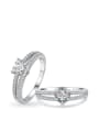 thumb 925 Sterling Silver Cubic Zirconia Heart Dainty Stackable Ring 0