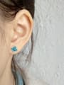 thumb 925 Sterling Silver Multi Color Enamel Heart Cute Stud Earring 2