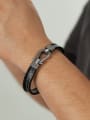 thumb Stainless steel Artificial Leather Weave Hip Hop Set Bangle 1