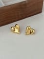 thumb 925 Sterling Silver Heart Vintage Stud Earring 2