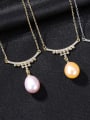 thumb 925 Sterling Silver Imitation Pearl Water Drop Dainty Necklace 3