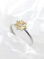 thumb 925 Sterling Silver Enamel Flower Cute Free Size Band Ring 0