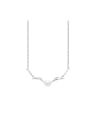 thumb 925 Sterling Silver Imitation Pearl Antlers Minimalist Necklace 1