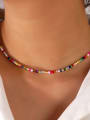 thumb Stainless steel Synthetic Crystal Multi Color Irregular Bohemia Beaded  Necklace 1