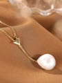 thumb 925 Sterling Silver Freshwater Pearl Irregular Vintage Lariat Necklace 1
