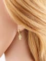 thumb Brass Cubic Zirconia Flower Minimalist Huggie Earring 1