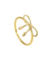 thumb Brass Bowknot Minimalist Band Ring 0