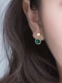 thumb 925 Sterling Silver Cats Eye Round Minimalist Stud Earring 1