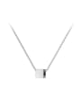 thumb 925 Sterling Silver Smooth Square Minimalist Necklace 3