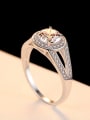 thumb 925 Sterling Silver White Round Cubic Zirconia  Minimalist Band Ring 2