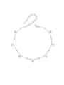 thumb 925 Sterling Silver Cubic Zirconia  Minimalist  Round Pendant Anklet 0