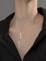 thumb 925 Sterling Silver Triangle Minimalist Lariat Necklace 1