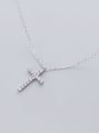 thumb 925 Sterling Silver With Platinum Plated Fashion Cross Necklaces 2