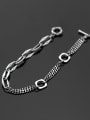 thumb 925 Sterling Silver Ot buckle asymmetry Vintage Strand Bracelet Made in China 0