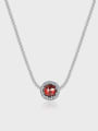 thumb 925 Sterling Silver Cubic Zirconia Lampwork Stone Ball Vintage Necklace 0