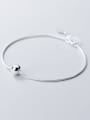 thumb 925 sterling silver smooth round ball minimalist link bracelet 2