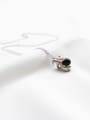 thumb 925 Sterling Silver Agate Black Retro squirrel Necklace 3