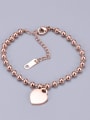 thumb Titanium Round  Bead  Minimalist Heart Adjustable Bracelet 1