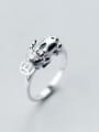 thumb 925 Sterling Silver Minimalist brave troops  Free Size Ring 0