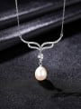 thumb 925 Sterling Silver Freshwater Pearl Flower Minimalist Necklace 3