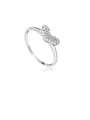 thumb Copper Cubic Zirconia Heart Dainty Band Ring 0